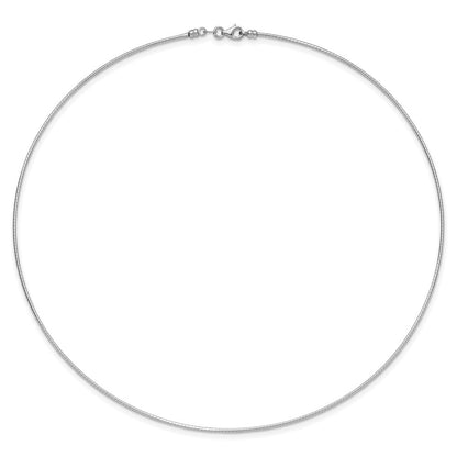 14K Weißgold 1.2mm Detachable Verschluss Omega Halskette