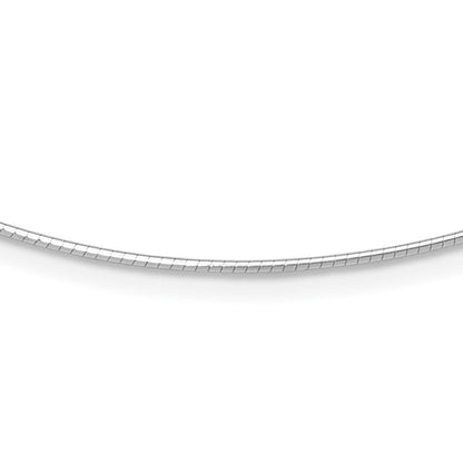 14K Weißgold 1.2mm Detachable Verschluss Omega Halskette