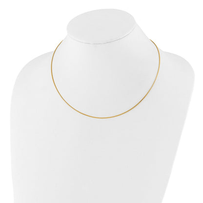 14K Gelbgold 1mm Rund Detachable Verschluss Omega Halskette