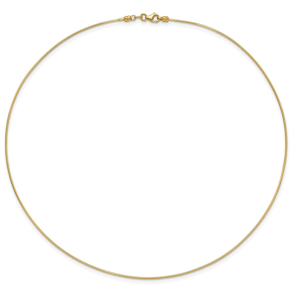 14K Gelbgold 1mm Rund Detachable Verschluss Omega Halskette
