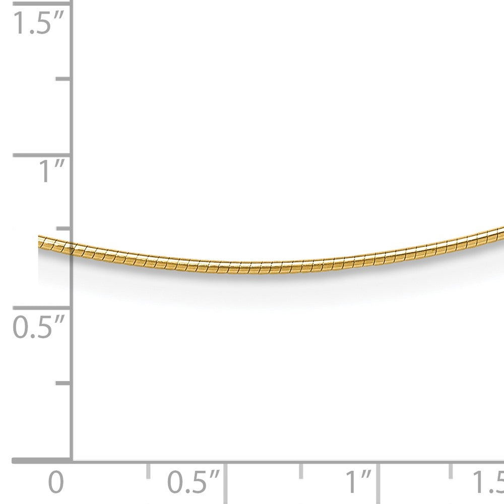 14K Gelbgold 1mm Rund Detachable Verschluss Omega Halskette