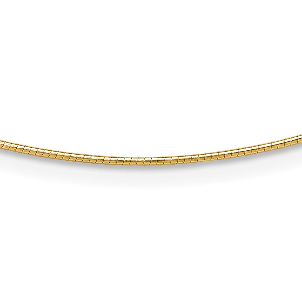 14K Gelbgold 1mm Rund Detachable Verschluss Omega Halskette