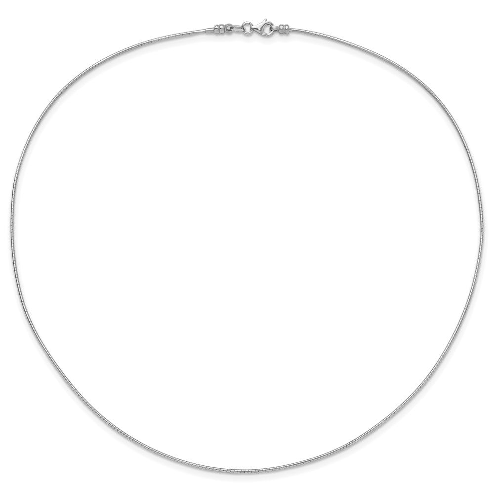 14K Weißgold 1mm Rund Detachable Verschluss Omega Halskette