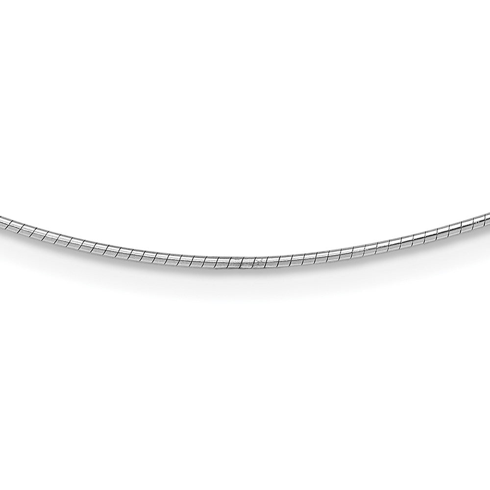 14K Weißgold 1mm Rund Detachable Verschluss Omega Halskette