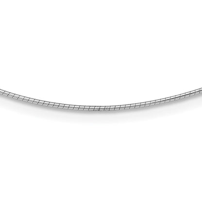 14K Weißgold 1mm Rund Detachable Verschluss Omega Halskette