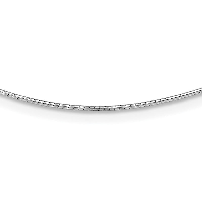 14K Weißgold 1mm Rund Detachable Verschluss Omega Halskette