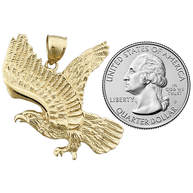 14K Gold 38MM Fliegender-Adler-Anhänger