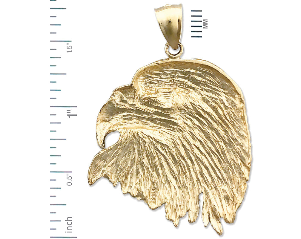 14K Gold Weißkopfseeadler-Kopf-Anhänger