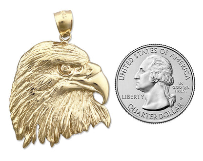 14K Gold Weißkopfseeadler-Kopf-Anhänger