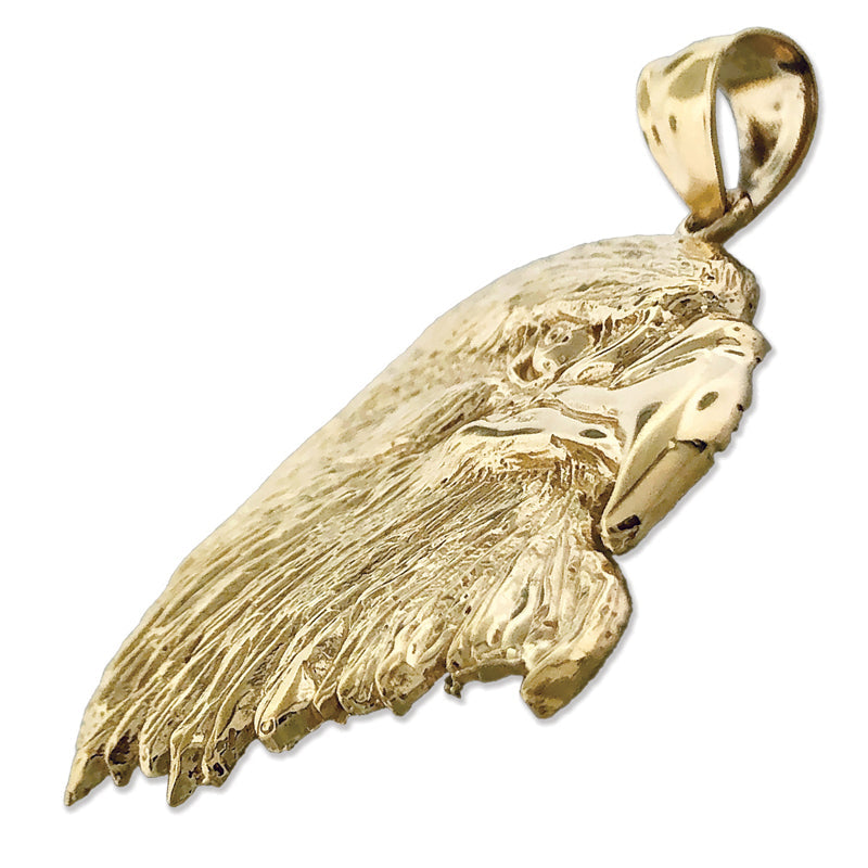 14K Gold Weißkopfseeadler-Kopf-Anhänger