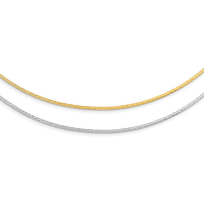 14K Gelb & Rhodium Weißgold Wendbar Adj. Omega Halskette