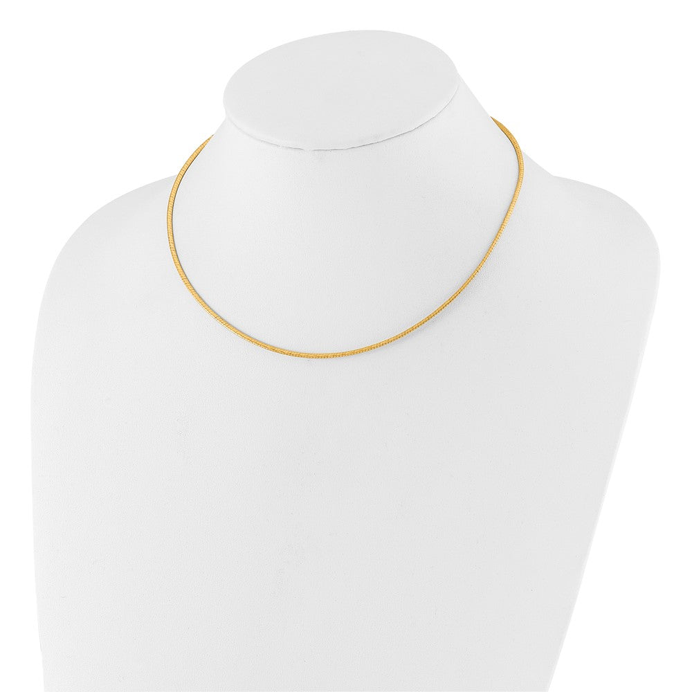 14K Gelb & Rhodium Weißgold Wendbar Adj. Omega Halskette