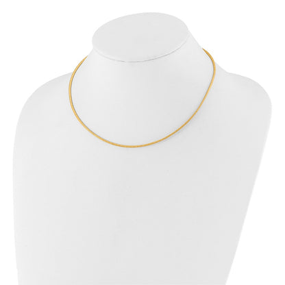 14K Gelb & Rhodium Weißgold Wendbar Adj. Omega Halskette