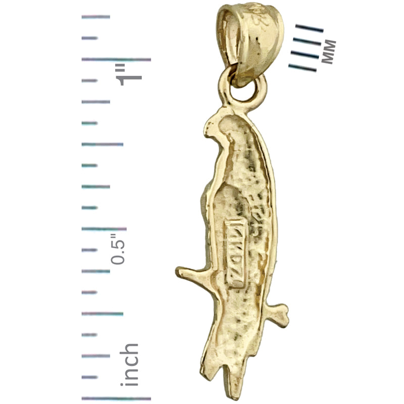 14K Gold Parrot-Charm** Ausführlicher: **Papageien-Charm aus 14K Gold