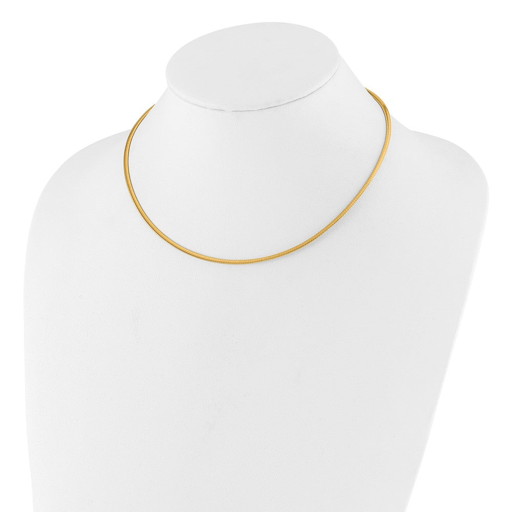 14K Bicolor 2mm Wendbar Adj. Kette Omega Halskette
