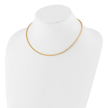 14K Bicolor 2mm Wendbar Adj. Kette Omega Halskette