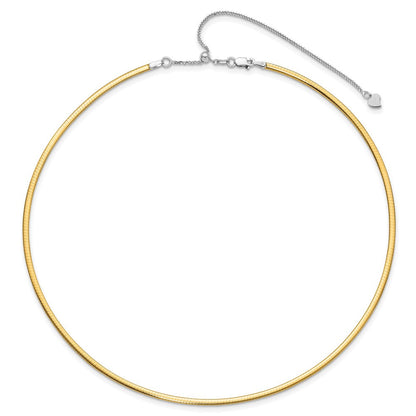 14K Bicolor 2mm Wendbar Adj. Kette Omega Halskette