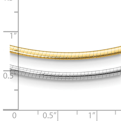 14K Bicolor 2mm Wendbar Adj. Kette Omega Halskette