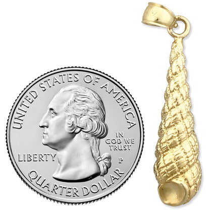 14K Gold Anhänger mit Kegelschnecken-Schalenmotiv