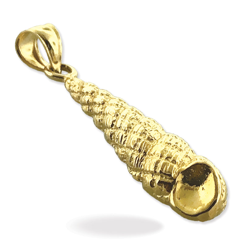 14K Gold Anhänger mit Kegelschnecken-Schalenmotiv