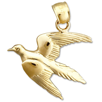 14K Gold Anhänger „Fliegende Taube“