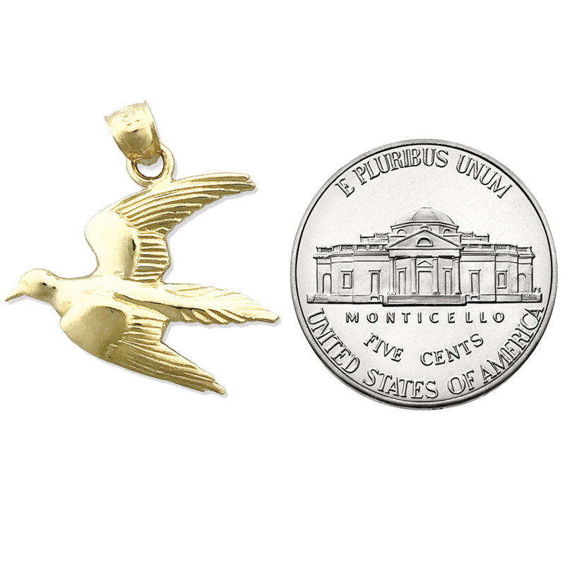 14K Gold Anhänger „Fliegende Taube“