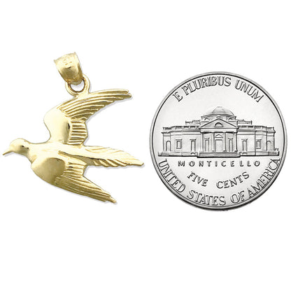 14K Gold Anhänger „Fliegende Taube“