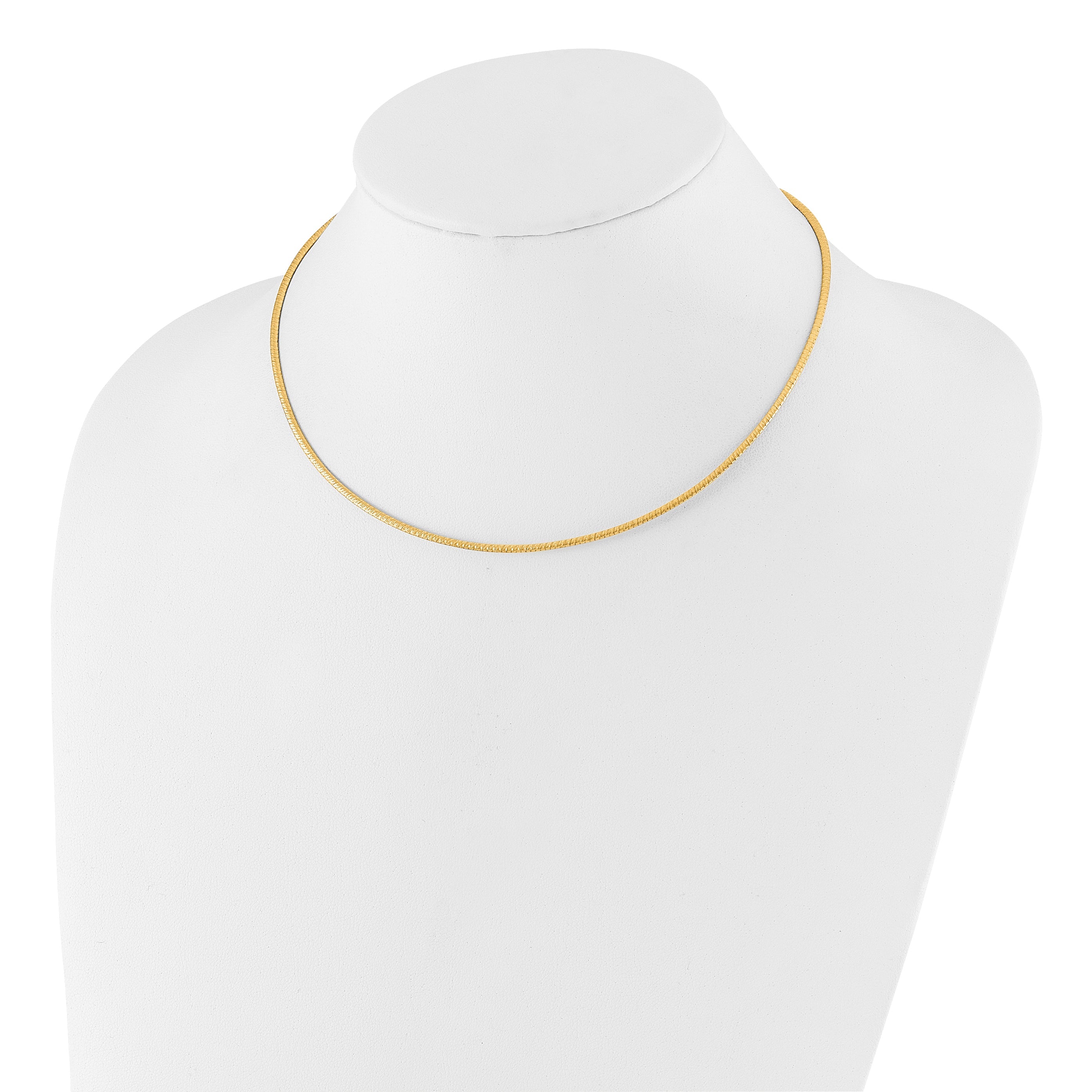 14K Bicolor Diamantiert Wendbar 2mm Verstellbar Omega Halskette
