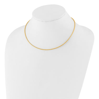14K Bicolor Diamantiert Wendbar 2mm Verstellbar Omega Halskette