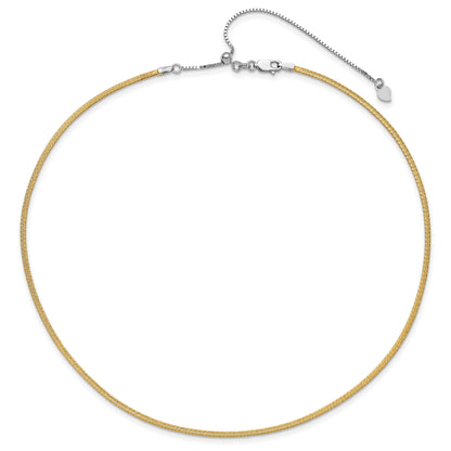 14K Bicolor Diamantiert Wendbar 2mm Verstellbar Omega Halskette