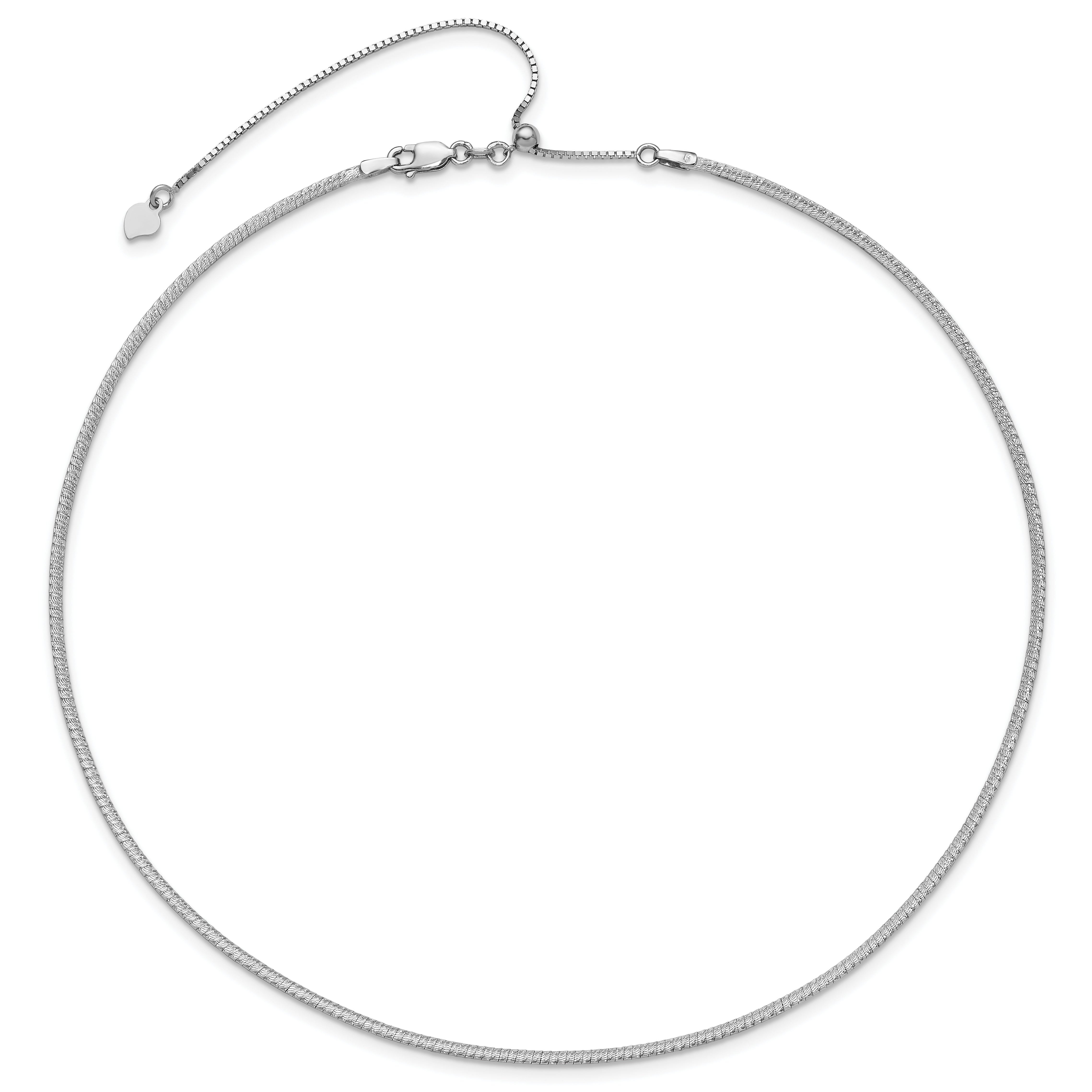 14K Bicolor Diamantiert Wendbar 2mm Verstellbar Omega Halskette