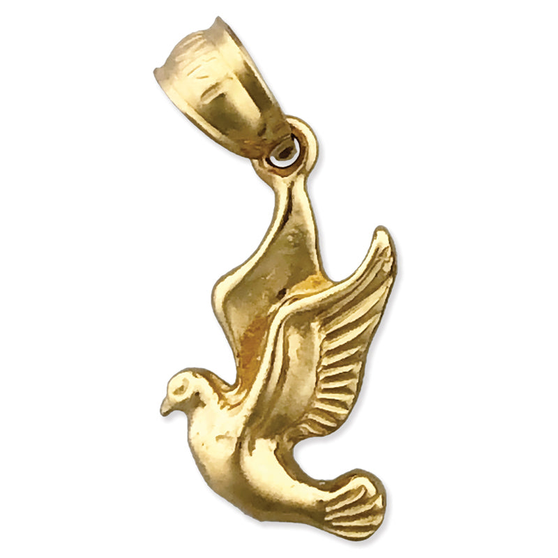 14K Gold Flieger-Taube-Charm** Alternative, natürlicher formuliert: **14K Gold Charm „Fliegende Taube“