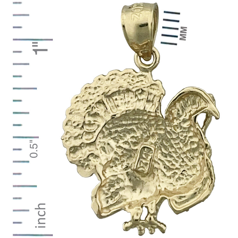 14K Gold Anhänger Truthahn