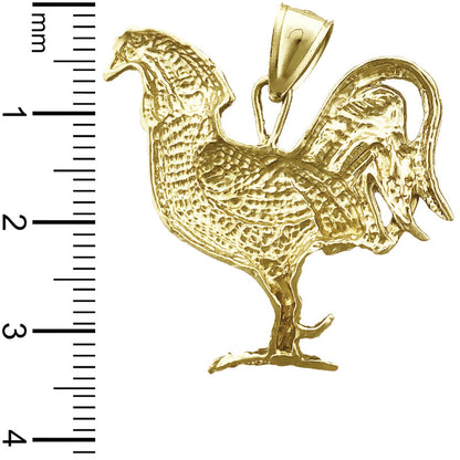 14K Gold Anhänger Hahn