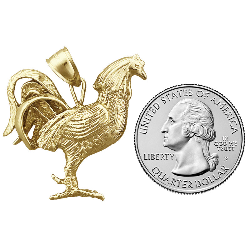 14K Gold Anhänger Hahn