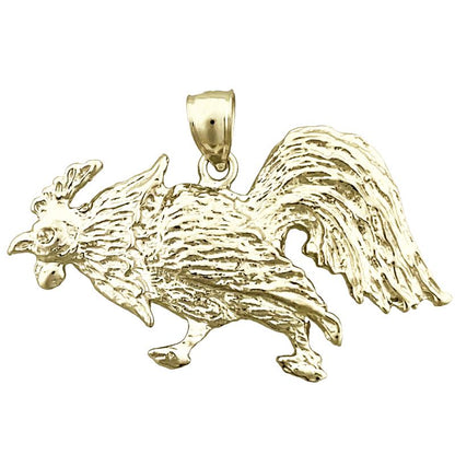 14K Gold Anhänger mit pickendem Hahn