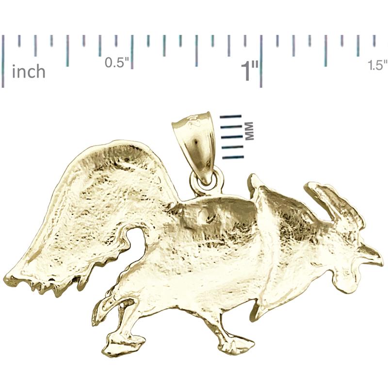 14K Gold Anhänger mit pickendem Hahn