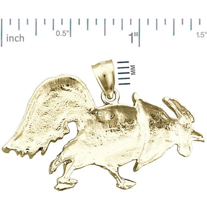 14K Gold Anhänger mit pickendem Hahn
