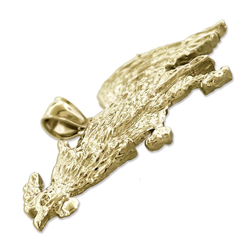 14K Gold Anhänger mit pickendem Hahn