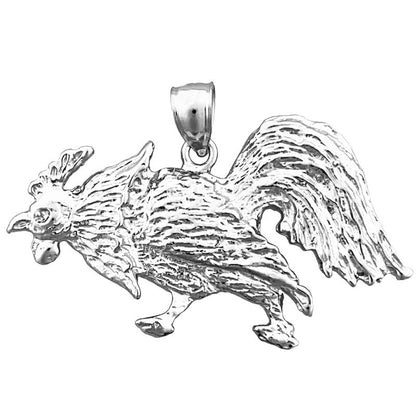 14K Gold Anhänger mit pickendem Hahn