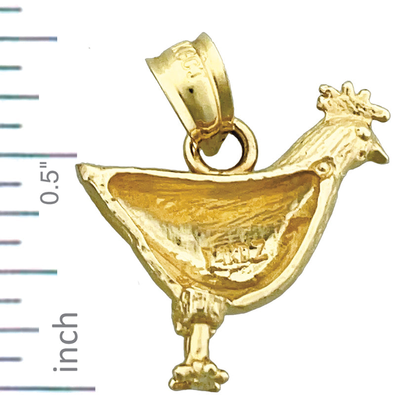 14K Gold Hühnchen-Charm