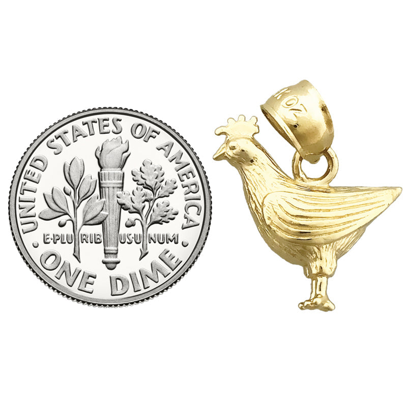 14K Gold Hühnchen-Charm
