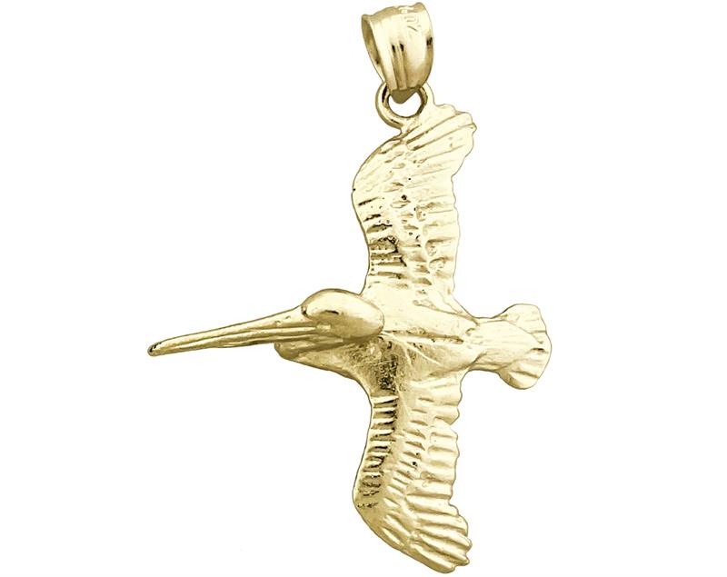 14K Gold Anhänger fliegender Pelikan