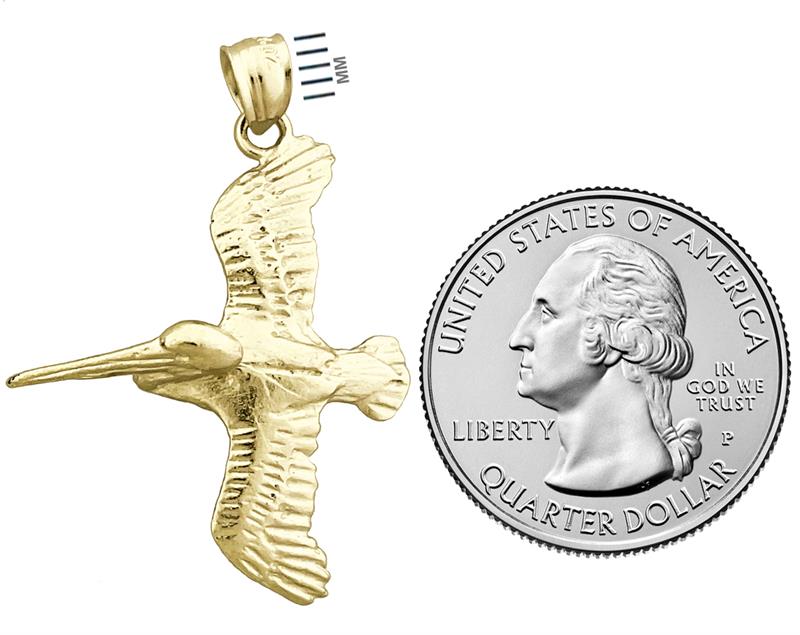 14K Gold Anhänger fliegender Pelikan