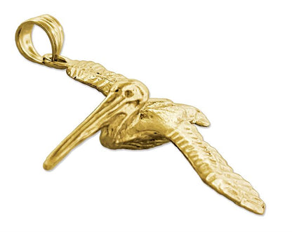 14K Gold Anhänger fliegender Pelikan