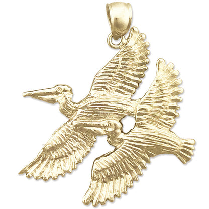 585 Gold Anhänger "Zwei Pelikane