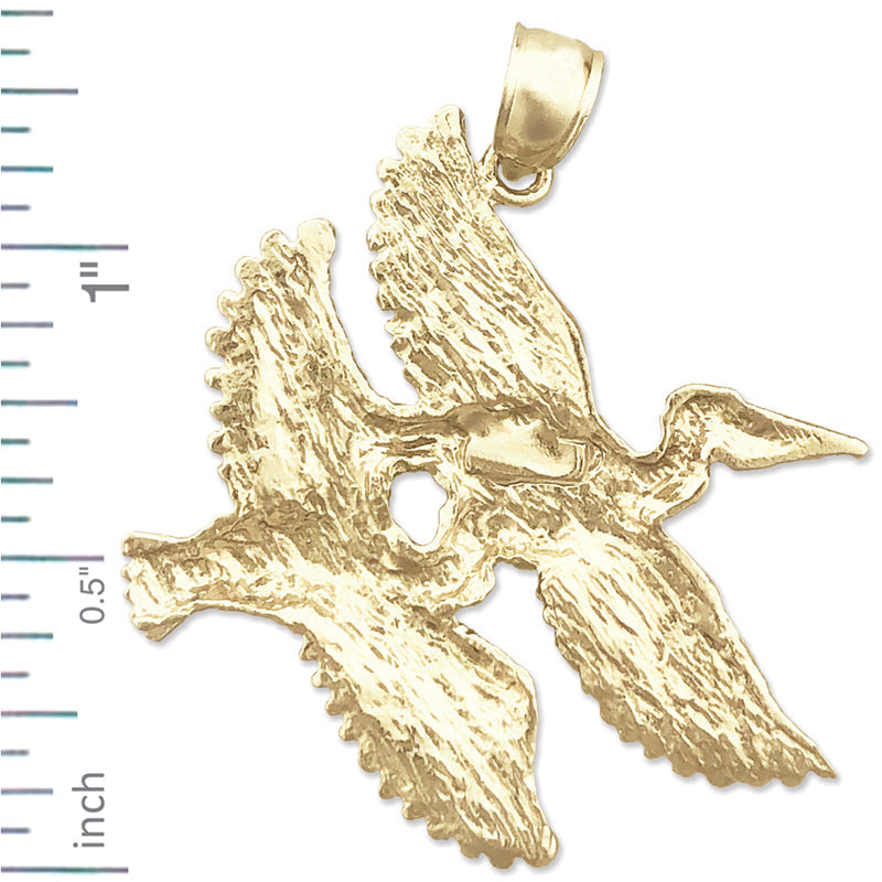 585 Gold Anhänger "Zwei Pelikane