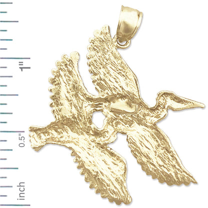 585 Gold Anhänger "Zwei Pelikane