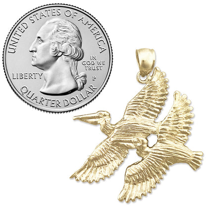 585 Gold Anhänger "Zwei Pelikane