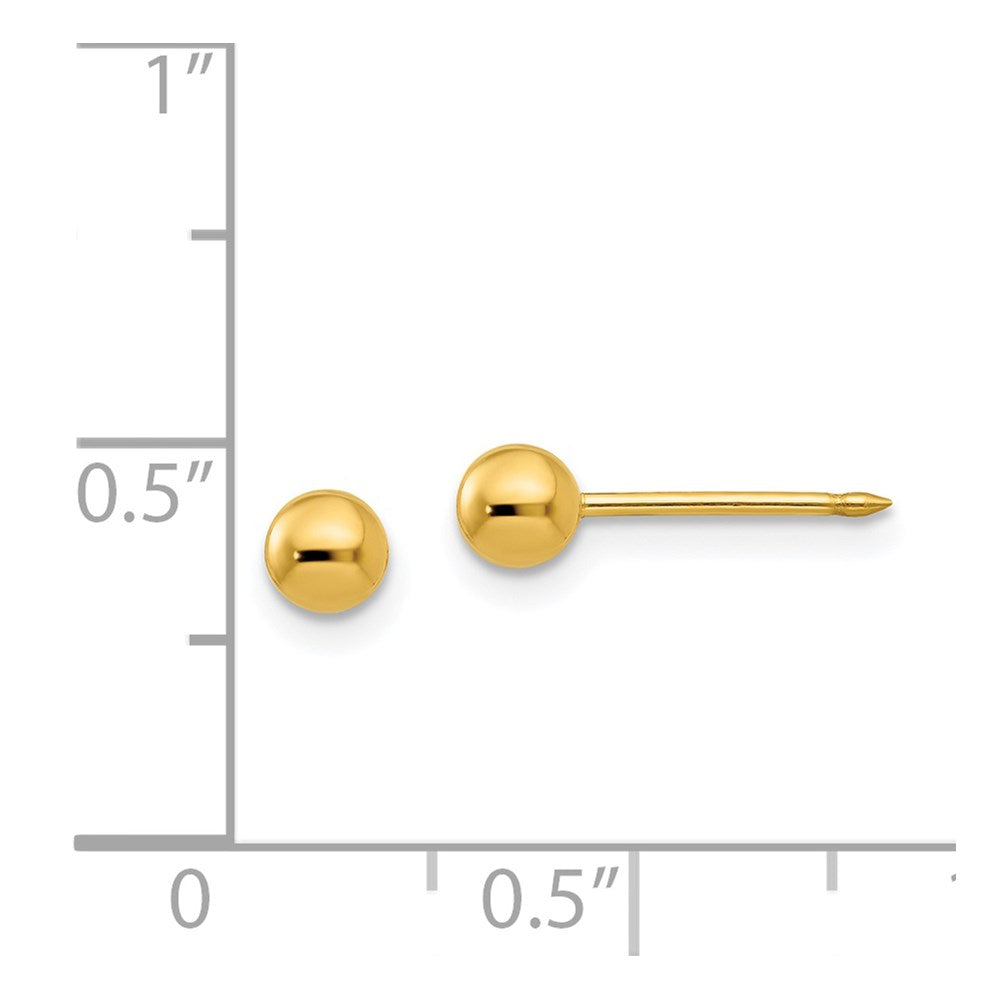 14K Gelbgold 4mm Kugel Ohrstecker
